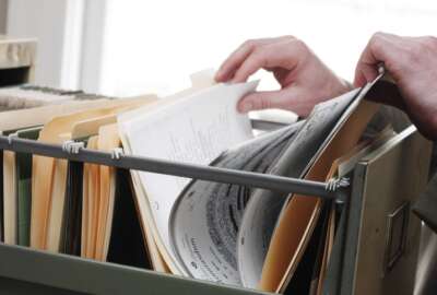 records backlog in a file cabinet